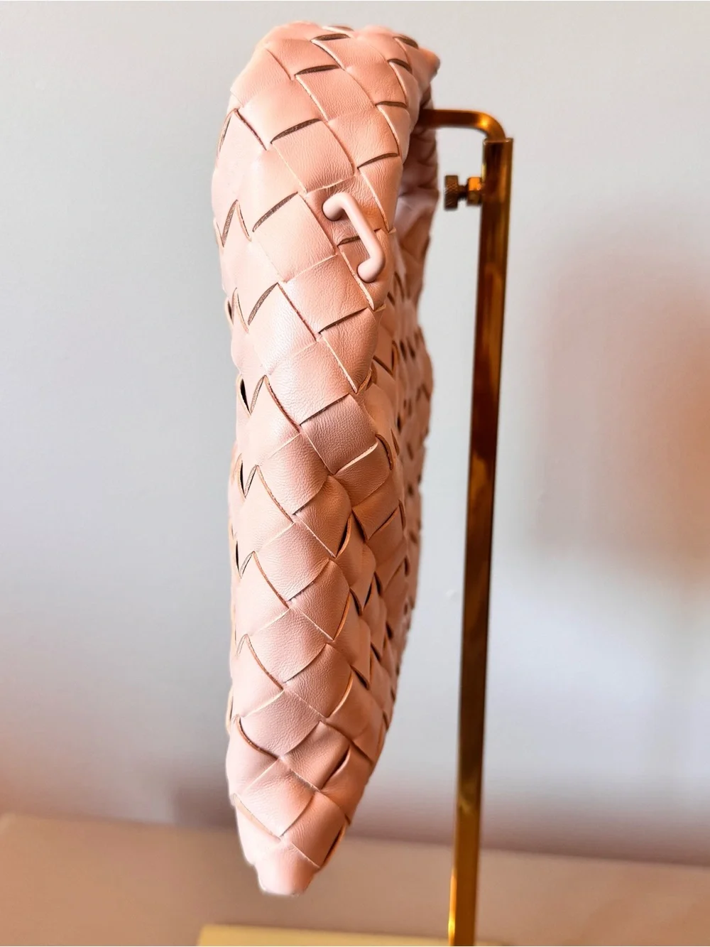 Bottega Veneta Mini Hop Intrecciato Leather Shoulder Bag Pink Crossbody NWT